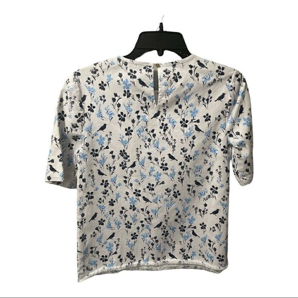 DRAPER JAMES PRINTED DENIM POPOVER TOP (Sz0) - Picture 3 of 5